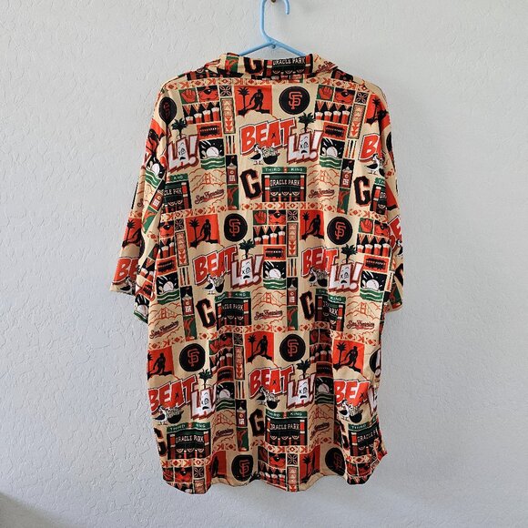 Men's San Francisco SF Giants All Over Print Button Up Shirt Aloha‎ Hawaii Sz XL - Picture 5 of 6